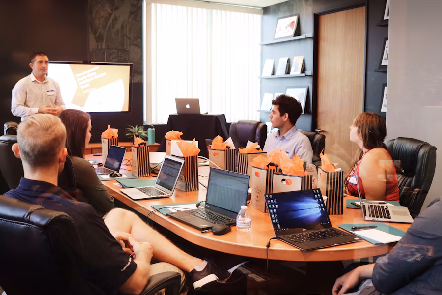 Diverse team collaborating